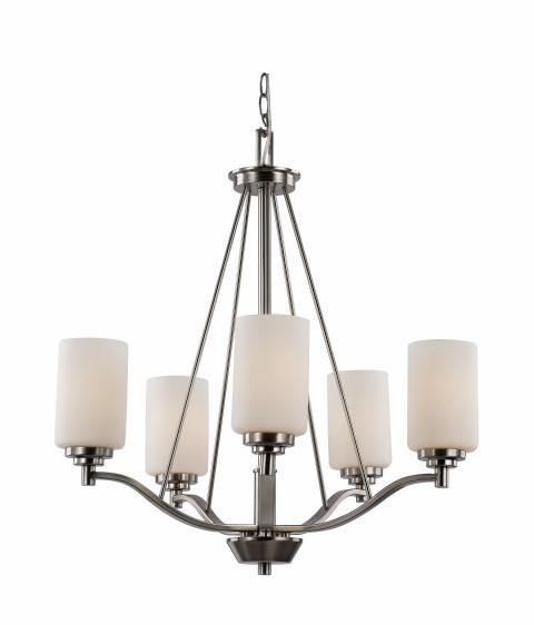 5LT CHANDELIER-DOUBLE DISK-BK-